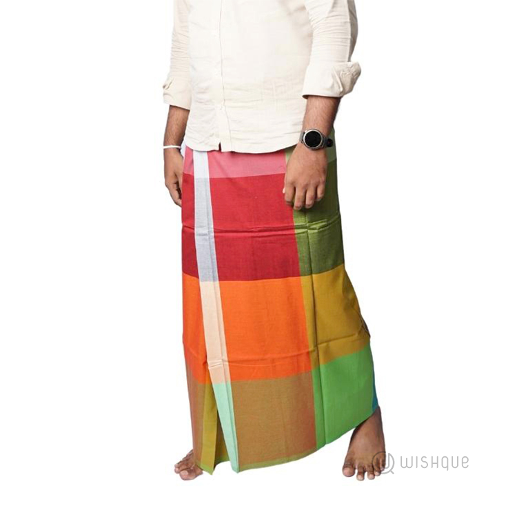Rainbow Coloured Avurudu Handloom Sarong Handloom Sarong & Lungi