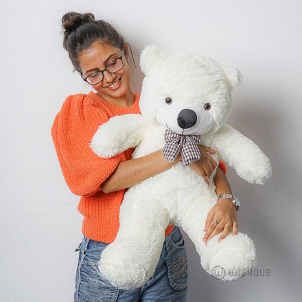 Plush Teddy Bear - White (2.6 feet)