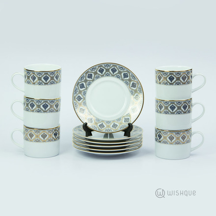 Doris Grey 12 Pcs Tea Set