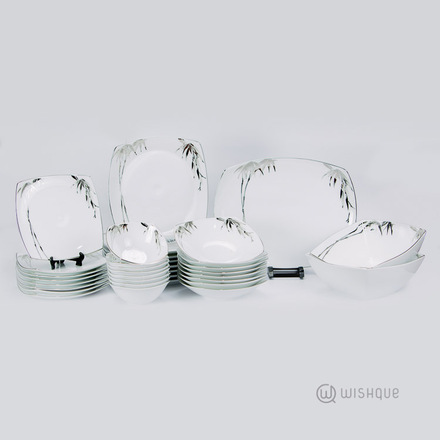 Bamboo Silver 35 Pcs Dinner Set