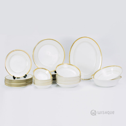 Binosha Gold Iv - 35 Pcs Dinner Set (Ivory)