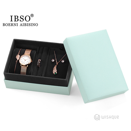IBSO Fashion Luxury Women Jewellery Set 3639 Green Box