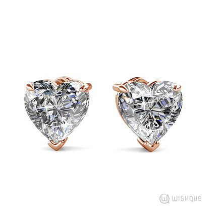 Everlasting Heart Crystal Hoop Earrings With Cloe Crystals Rose-Gold Plated