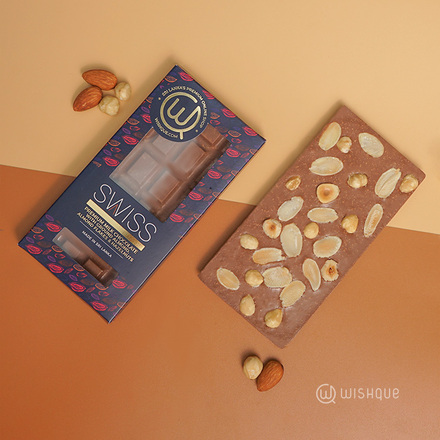 Swiss Premium Milk Chocolate With Ground Almond, Almond  Flakes & Hazelnuts