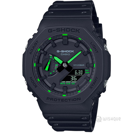 Casio G-Shock Neon Accent Watch Green GA-2100-1A3ER