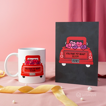 You Make My Heart Bloom Card & Printed Mug