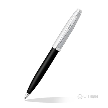 Sheaffer 100 E9313  Glossy Black Barrel Brushed Chrome Cap Chrome Plated