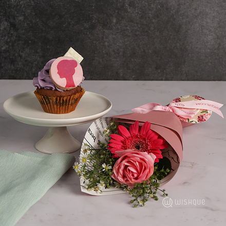 Petals Of Joy Posy Single Chocolate Cupcake