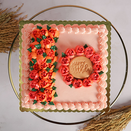 Tulip Wishes Birthday Ribbon Cake