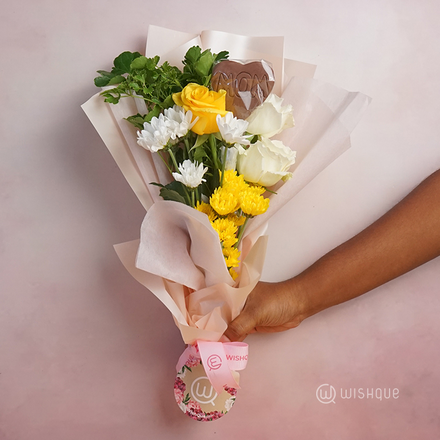 Lemon Sorbet Posy with MOM Cookie