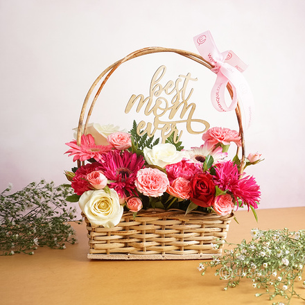 Best Mom Ever Fresh Flower Basket