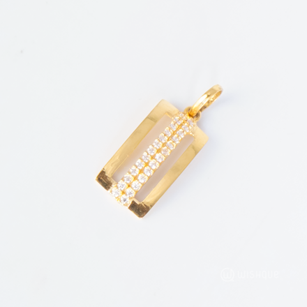 22kt Gold Sterling With Silver Stone