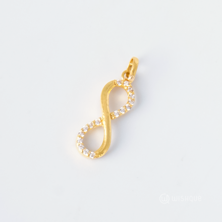 22kt Gold Infinity Symbol Pendant With Zercone