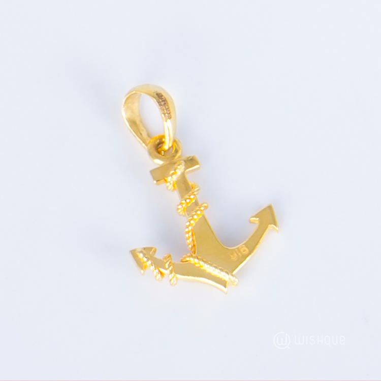 22kt Gold Anchor Pendant Pendants Wishque - Main Image