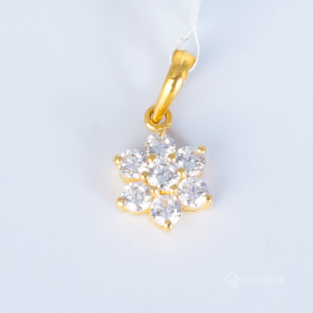 22kt Gold Bloom Pendant With Stone Zercone