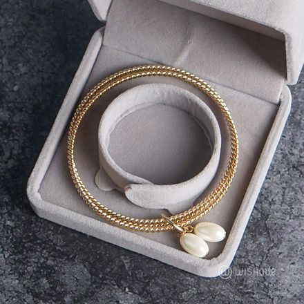 Bangle With Pearls ( Gold )