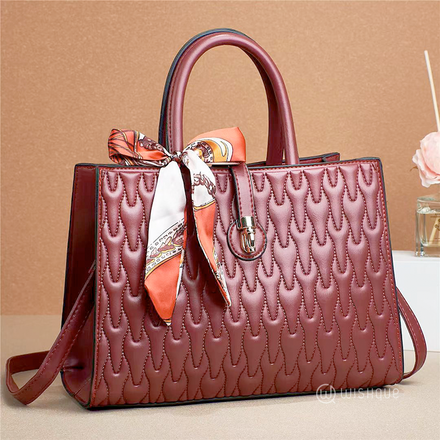 Noir Red Quilted Luxury Women's Bag with Baw