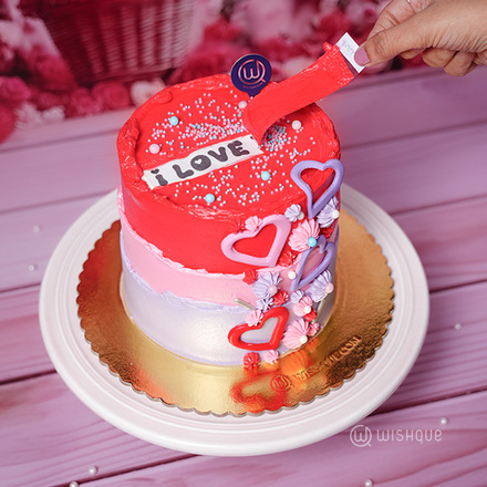 Love Unveiled Surprise Chocolate Cake