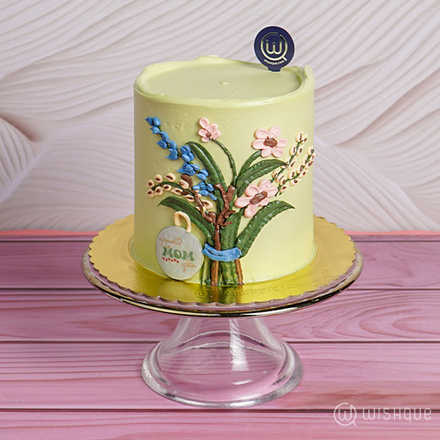 Adarei Amma With MOM Floral Ribbon Cake