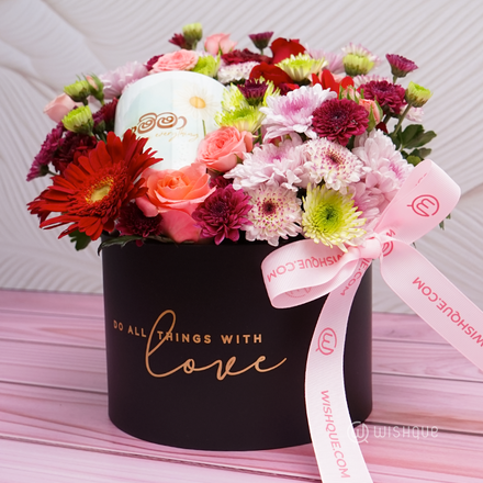 Black Gold Foil Round 54.5x54.5x60cm Bucket - Large