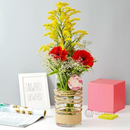 Cylinder Glass Vase - 25 cm