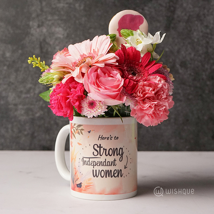 Gorgeous Her Fresh Flower Mug Arrangement Copy