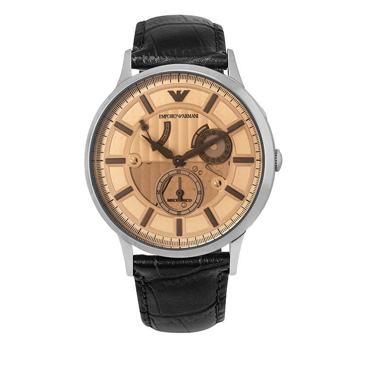 Emporio Armani Brown Leather Strap Watch