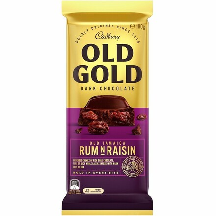 Cadbury Old Gold Jamaica Rum N Raisin 180g