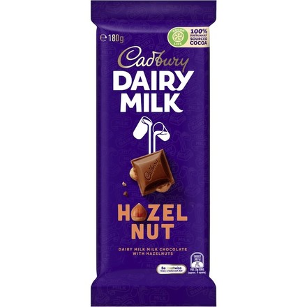 Cadbury Hazelnut Milk Chocolate Block 180g