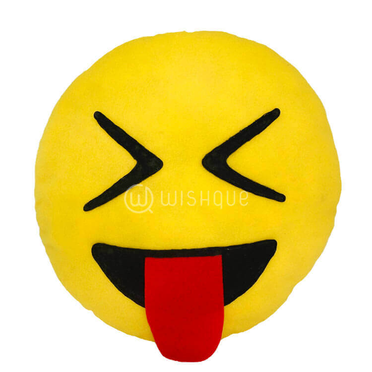 Stuck out Tounge Emoji Pillow Wishque Sri Lanka's Premium Online
