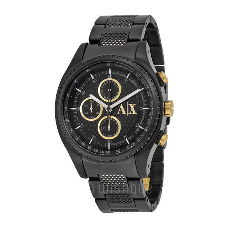 Armani Exchange Men's AX1604 Chronograph Black & Gold Tone Stainless ...