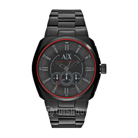 Armani Exchange Men's AX1801 Chronograph Black Dial Black Ion Plated Watch