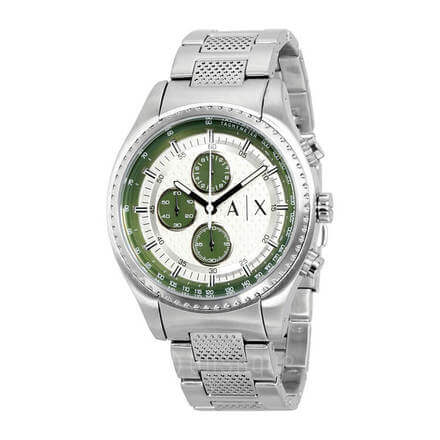 Armani Exchange Men's Analog Display Analog Quartz Silver Watch