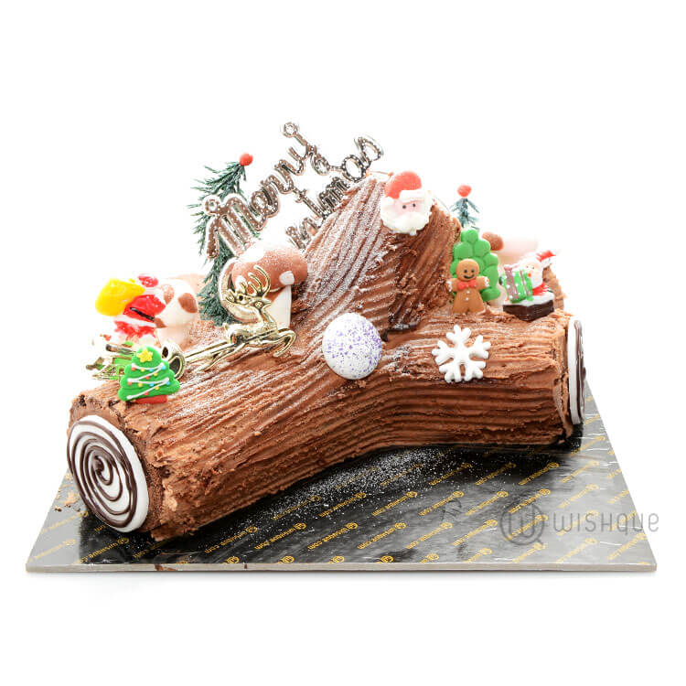 Chocolate Yule Log Cake - Wishque | Sri Lanka's Premium Online Shop! Send Gifts to Sri Lanka