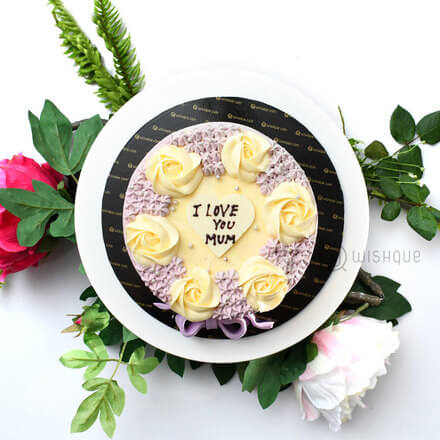 Buttercream Rose Ribbon Cake