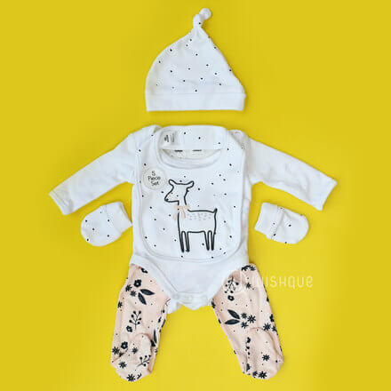 Baby Girl 5 Piece Set - Deer Design