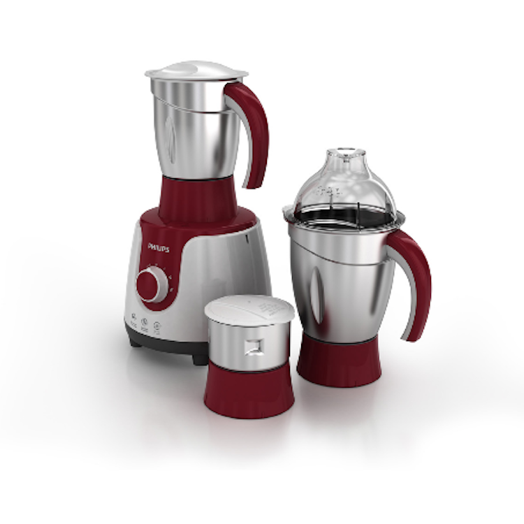 Philips Mixer 750W Grinder with 3 Stainless Steel Jars and Spatula