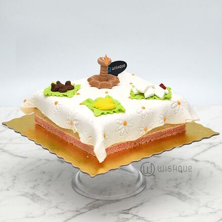 Grandma's Avurudu Table Ribbon Cake