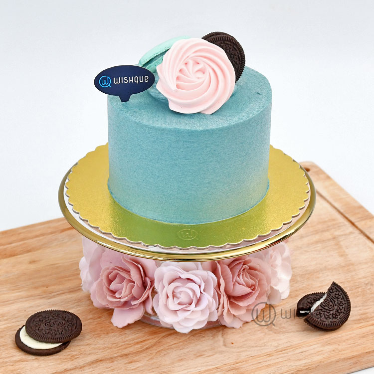 Turquoise Mini Cake Turquoise Mini Buttercream Ribbon Cake - Wishque Cakes | Wishque
