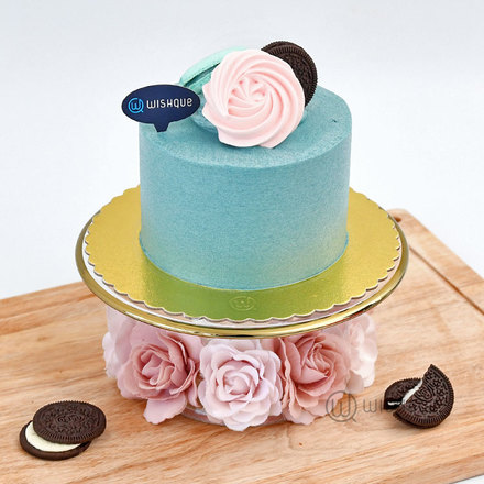Turquoise Mini Buttercream Ribbon Cake