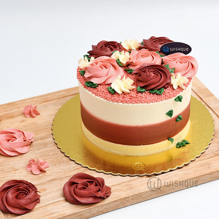 Berry Blossoms Buttercream Ribbon Cake