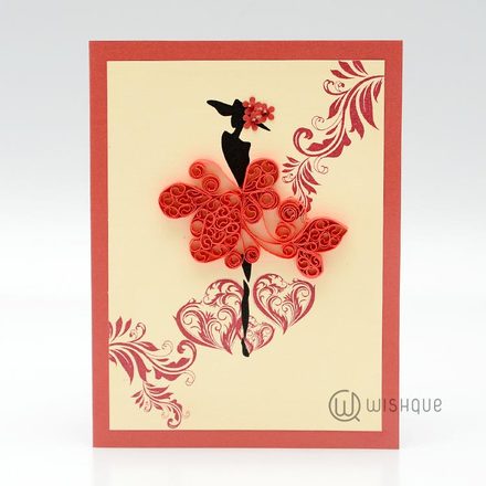 Lady In The Red Dress Greeting Card