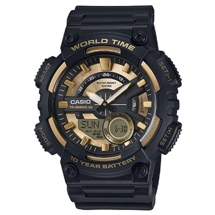 casio world time gold