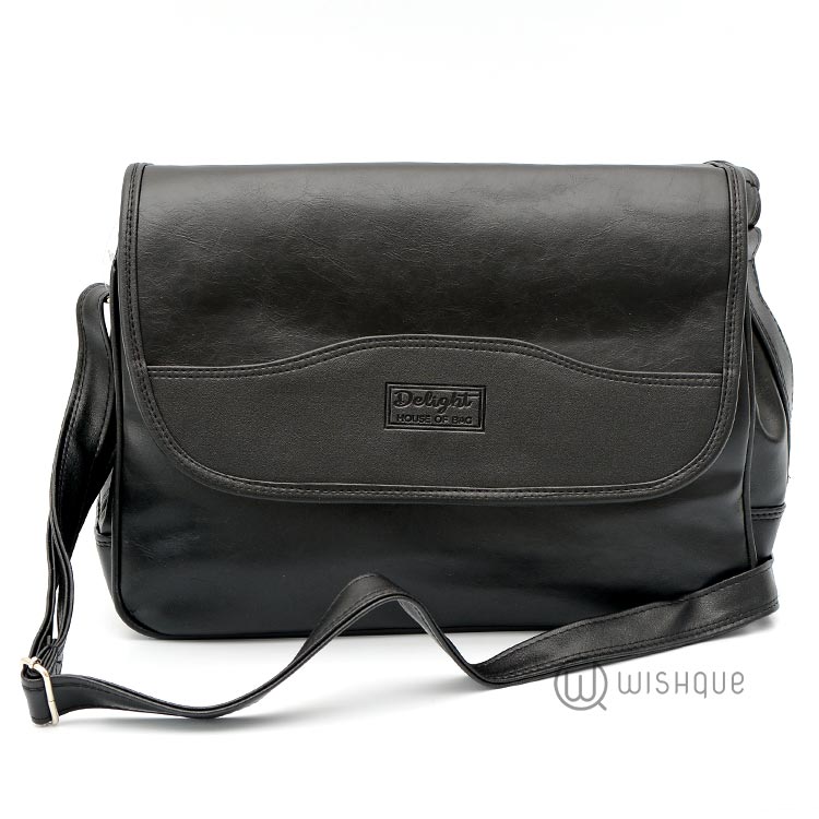 Plain Black Messenger Crossbody Bag Wishque Sri Lanka's Premium