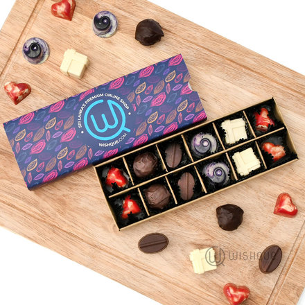 Premium Chocolate Praline Collection - 12 Pcs Box