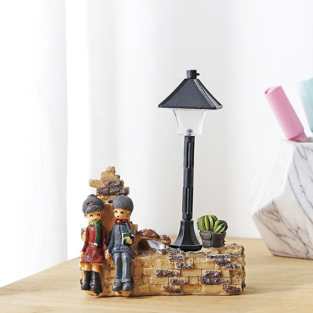 Happy Days in Winter Couple Ornament with Night Light