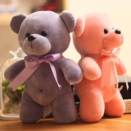 Adorable Plush Teddy Peach Or Purple