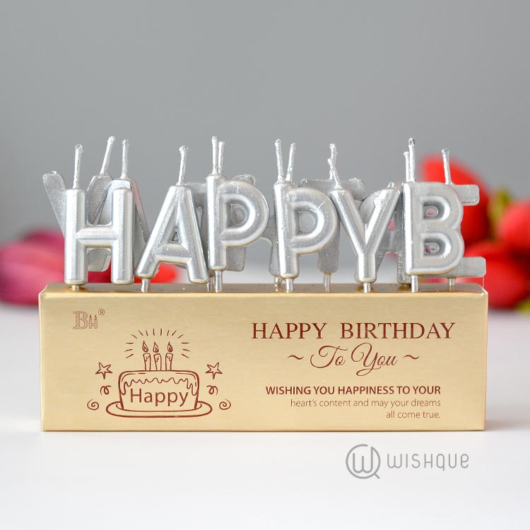 Happy Birthday Letter Candle Pack Silver Wishque Sri Lanka's Premium Online Shop! Send