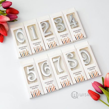 Number Candle - Silver