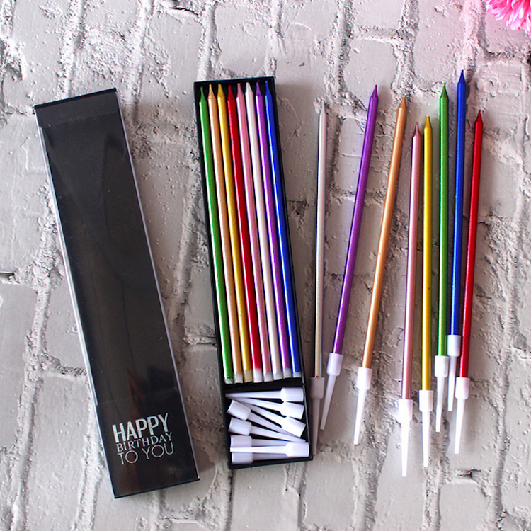 Birthday Metallic Pencil Candles 8 Pcs Box Wishque Sri Lanka's